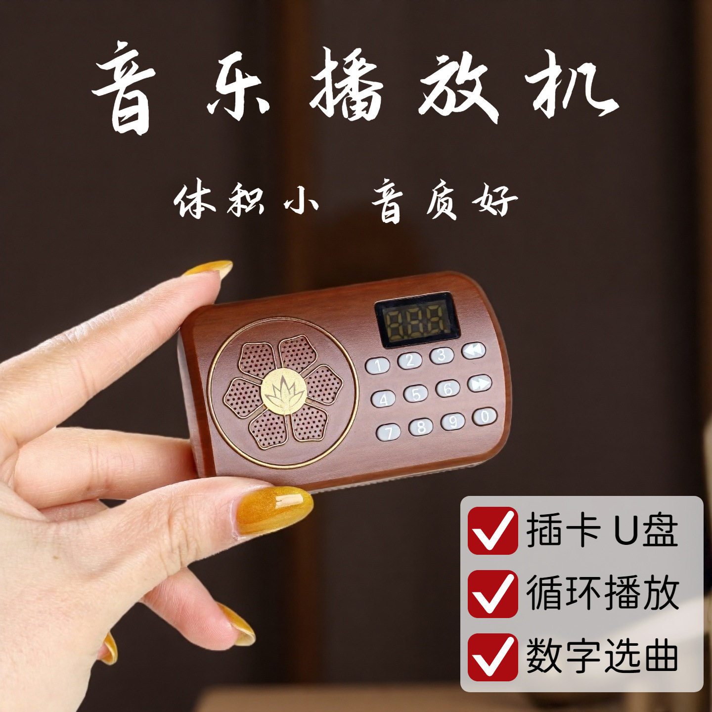 New Home Bluetooth USB Flash Drive Player 24-Hour Cycle Traditional Card Music Machine Portable Charging Cycle Singing