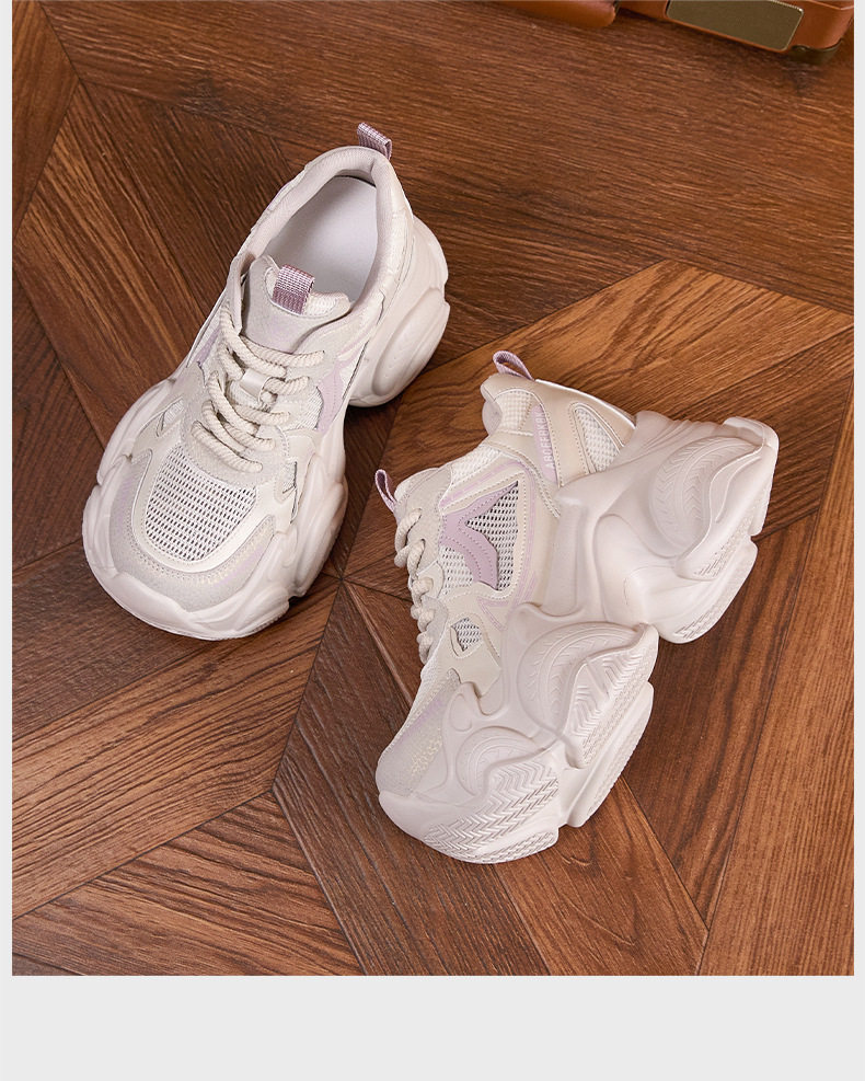 Giày sneaker nữ chạy bộ mesh thoáng đế dày êm ái — Trắng, Cam, Xám chi tiết 21
