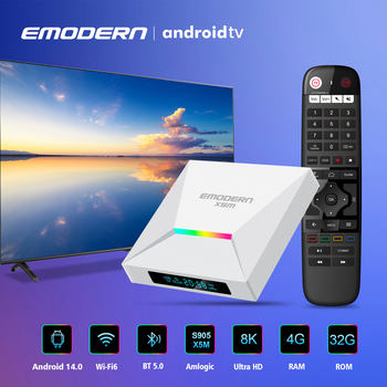 Factory Cross-Border New S905X5M Set-Top Box 4Gb32Gb Dual-Band 8K High-Definition Android14 Export Tvbox