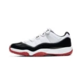 Aj11 low top black, white and red