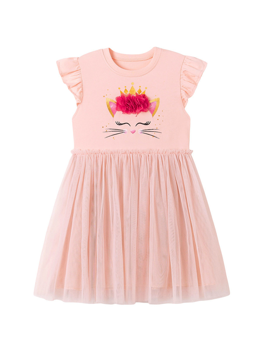 Kids' Dress Wholesale, [Style] Girls' Tulle Dress, Cute Cat Kids' Dress