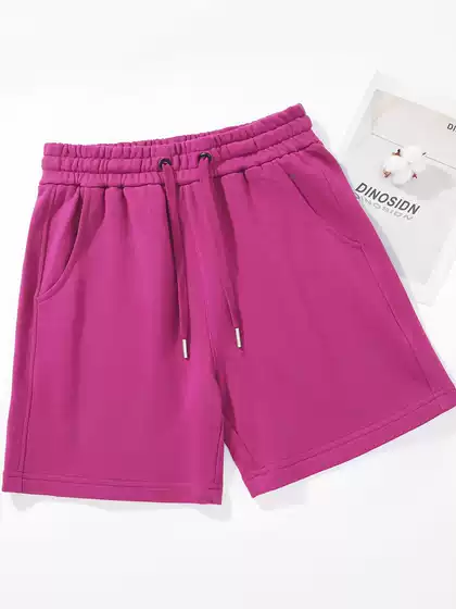 Summer pure cotton shorts, women's heavyweight sports pants, women's five quarter pants, casual pants, beach pants, washed technology, high waist, slimming effect