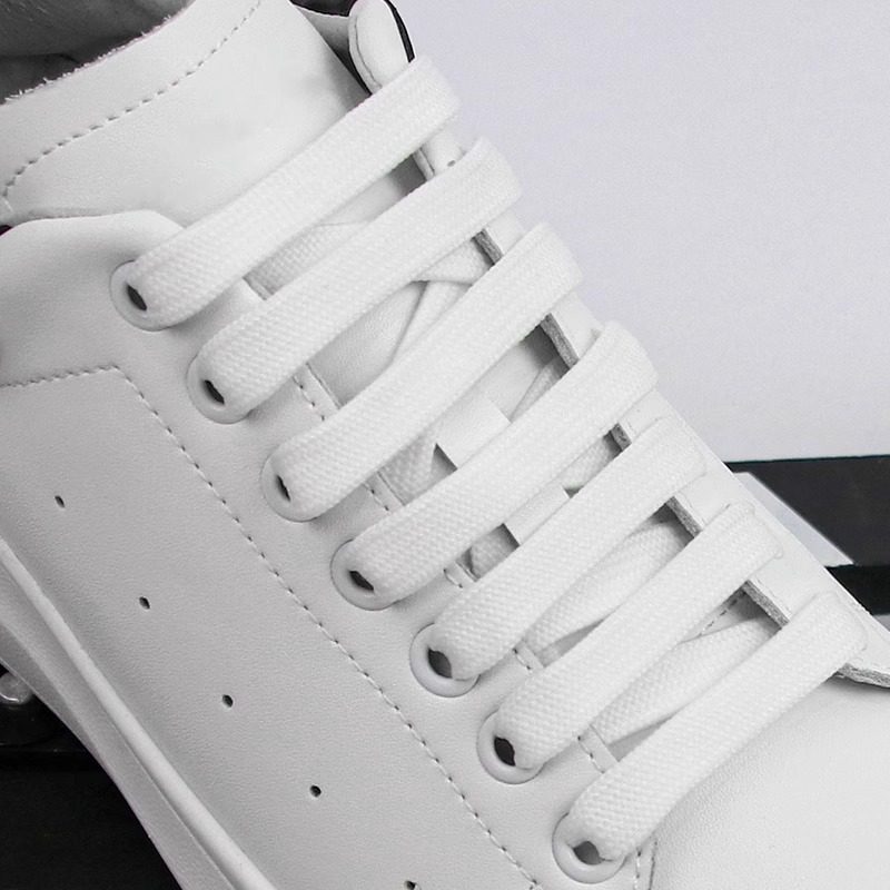 Shoelace polyester flat black white flat shoelace spot wholesale 1cm wide color shoelace rope round shoelace