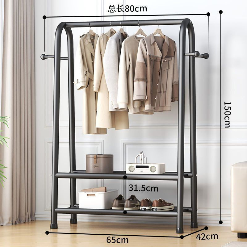 Clothes Drying Rack Floor-Standing Bedroom Clothes Rack Balcony Clothes Drying Rack Household Simple Clothes Drying Rod Dormitory Clothes Drying Dormitory