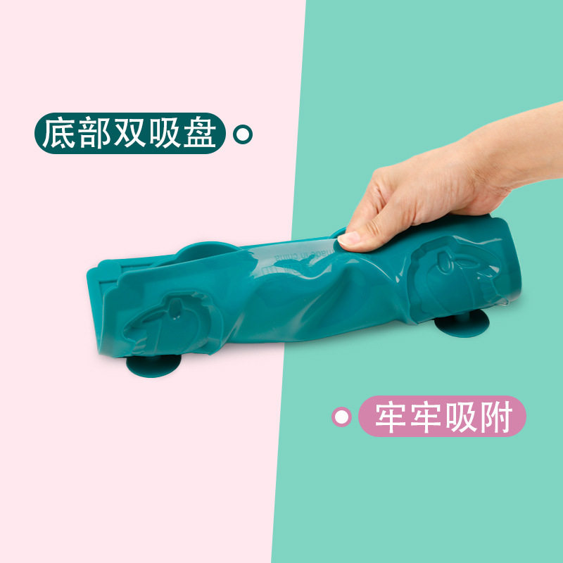 Cross-Border Hot-Selling Children's Dinosaur Silicone Dinner Plate Baby Training Food Bowl Fork Spoon Bib Cup Suction Bowl and Plate Tableware