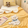 Category a Ins Cartoon Patch Embroidered Cat Milk Plush Blanket Office Sofa Cashmere Kidsren's Air Conditioning Blanket