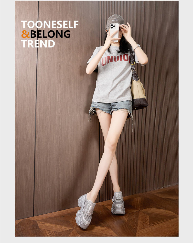 Dép sandal nữ đế dày mũi tròn phong cách Bugatti mùa hè — Bạc, Trắng chi tiết 13
