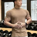 Short Sleeve Turtleneck-camel Gray