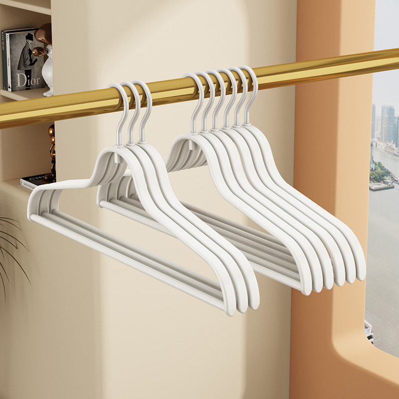 Thickened lightweight aluminum hook hanger new light luxury plastic seamless non-slip clothing store wardrobe student drying rack