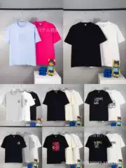 Cross-Border Loe High Version Luojia Classic Logo Stereo Embroider Short-Sleeved Loose Men's and Women's Casual T-Shirts Long-Term Ready Stock