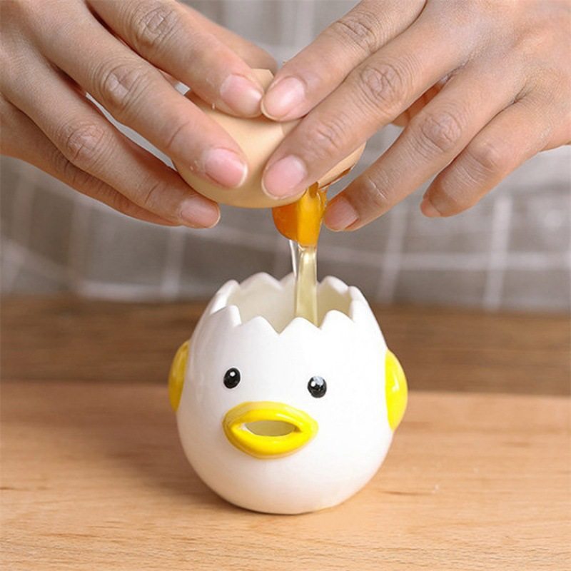 Cute Chicken Ceramic Egg White Separator Creative Egg Yolk Protein Filter Baking Tools Cute Chicken