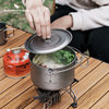 Biwei Pure Titanium Camping Soup Pot Hanging Pot Large Capacity Titanium Pot Outdoor Hot Pot Cookware Rice Pot Boiling Water Pot Camping Pot