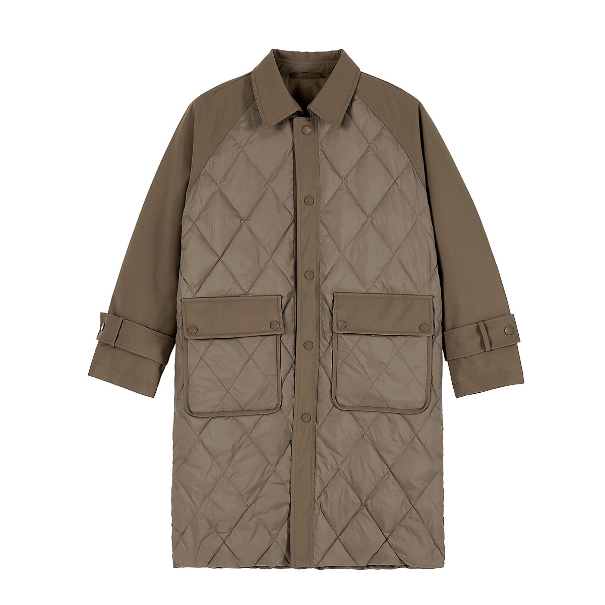 Winter new white duck down solid color simple stitching coat mid-length fashion thickened lapel men's down jacket