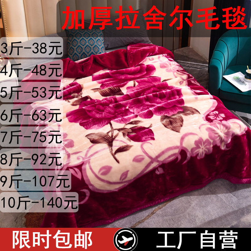 Winter Raschel Blanket Double Thick Warm Thick Blanket Cover Blanket Cover Sofa Blanket Blanket Gift Wholesale
