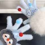 Осенне-зимние новые молочные жужжащие пушистые перчатки KT cat, милые и теплые зимние перчатки с бантом для верховой езды на пяти пальцах