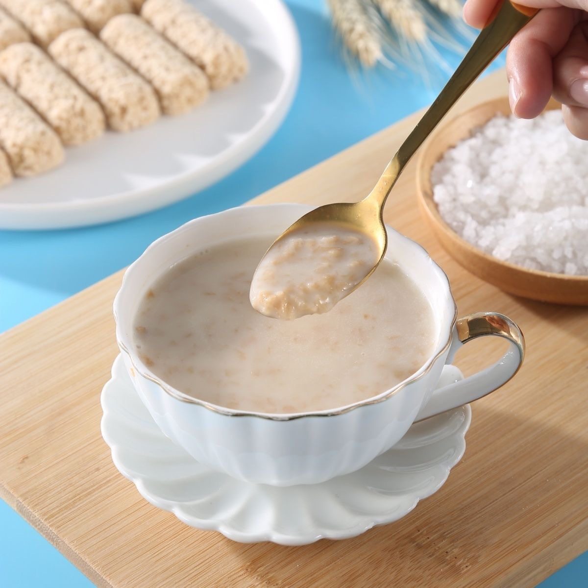 Sea Salt Oatmeal 480g Salty Salt Flavor Drink Instant Nutrition Substitute Cereal Breakfast Free-cooking Instant Wholesale Customization