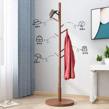 Solid Wood Coat Rack Floor Dormitory Household Modern Simple Clothes Hanger Simple Clothes Hanging Hat Storage Rack Wholesale