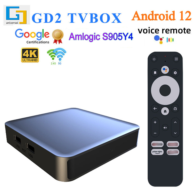 GD2 Google Certified Set Top Box 2 32G TV Box Android 12 Bluetooth HD 4K Network Player Wholesale