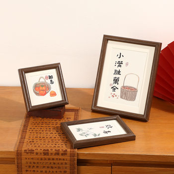 Source Factory Wooden Photo Frame Table Wholesale 6 Inches 7 Kidsren's Photos 8 Wedding 9 Cultural and Creative Calligraphy Picture Frame A4 Wall Hanging