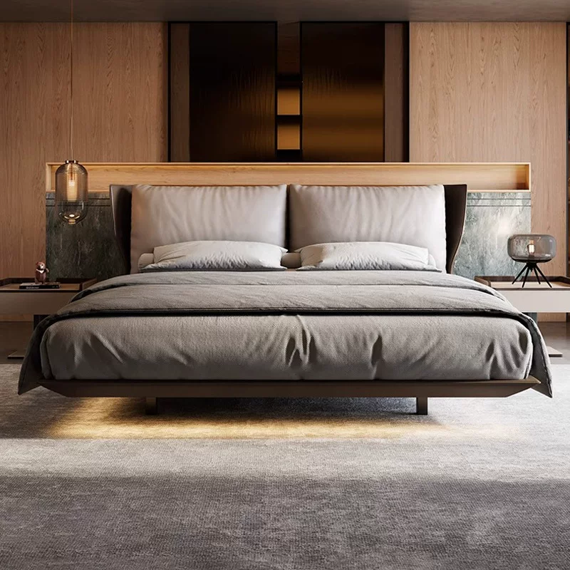 意式极简Alys悬浮床真皮软包双人床主卧婚床高端大气爱丽丝真皮床