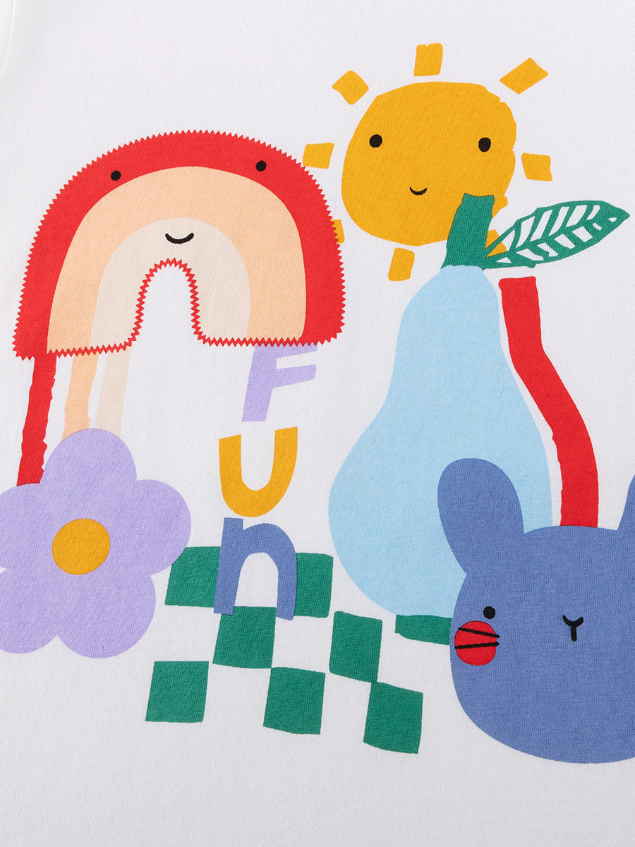 Summer Girls' Set, T-shirt & Shorts Cartoon Kids' Outfit, Kids' Clothing Wholesale