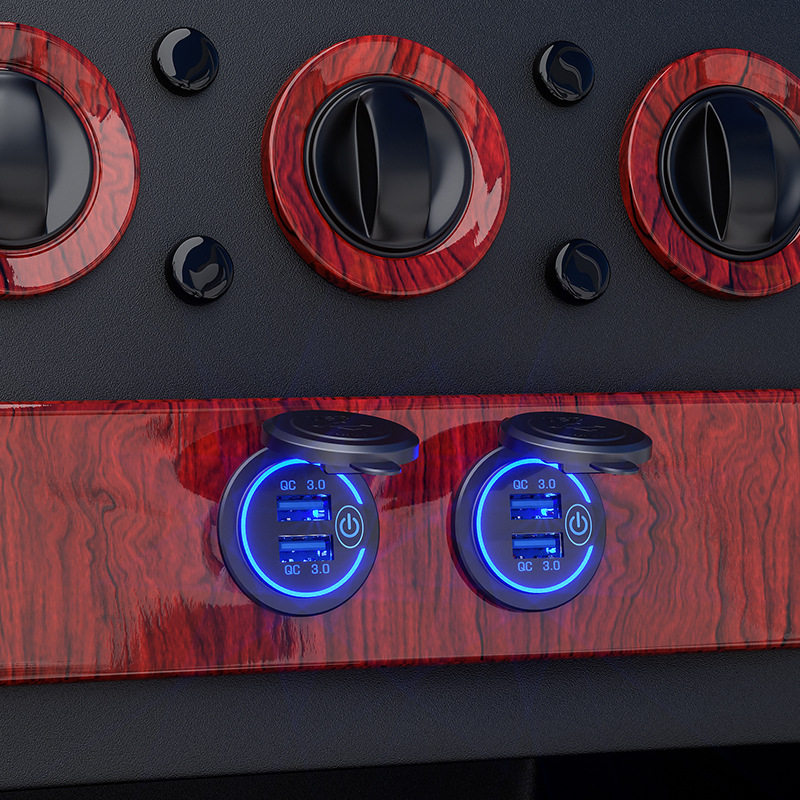 Keweige QC3.0 fast charging car charging with touch switch car modification car charging modified car USB socket