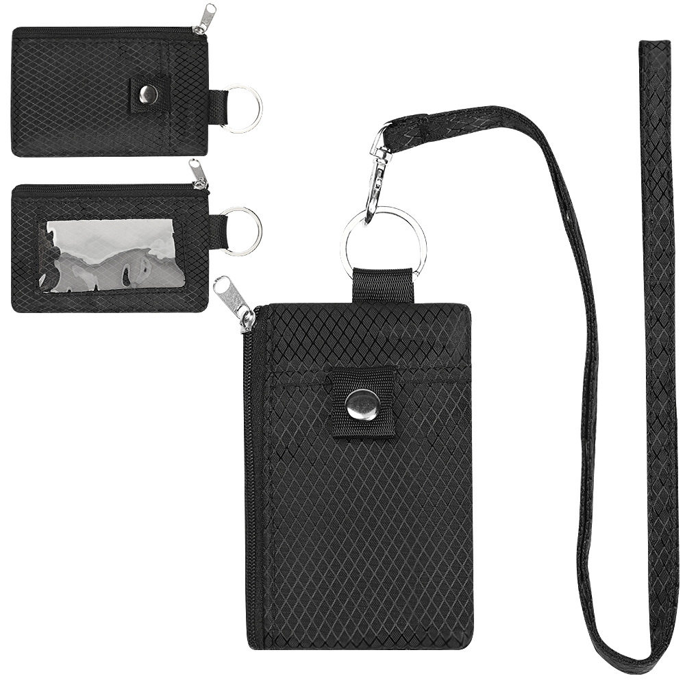 Cross-Border New Multifunctional Card Holder Keychain Rfid Anti-Theft Ultra-Thin Mini Wallet Compact Card Case Can Be Worn Around the Neck