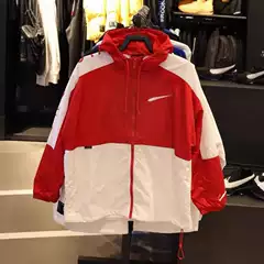 Nk Hooded Jacket Sports Casual Windbreaker Color-Blocked Letter Embroidery Logo Thin Style Cross-Border Wholesale Unisex Quick-Dry