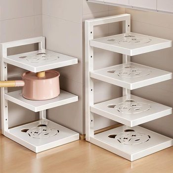 Cookers Storage Kitchen Household Multi-layer Sink Pot Rack Storage Rack Multi-functional Floor-standing Countertop Shelf Cabinet Layered