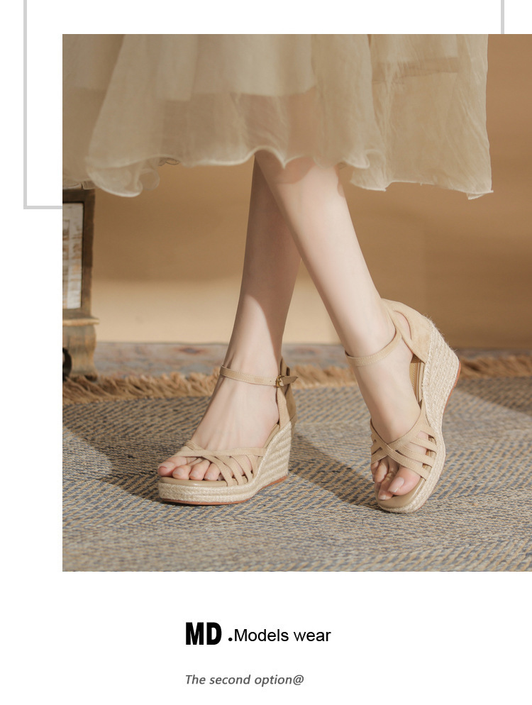 Sandal nữ gót xuồng đế cao 9cm quai mảnh hở mũi phong cách thanh lịch — Màu be, màu đen