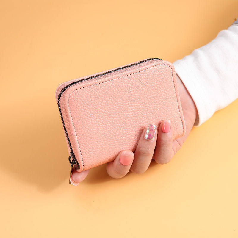 New Card Holder for Women with Multiple Card Slots, Large Capacity, Anti-Degaussing Bank Card Holder, Driving Document Bag, Zipper, Ultra-Thin Coin Purse