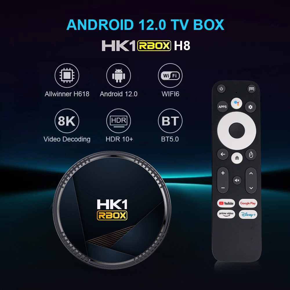 Hk1 Box-H8 Set-Top Box H618 Bluetooth 4K Hd Dual-Band Wifi6 Network Tv Box Tvbox