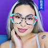 Square Personalized Color Matching Glasses Frame 2024 New Anti-Blue Light Optical Glasses Frame Flat Mirror Ins Popular Same Style