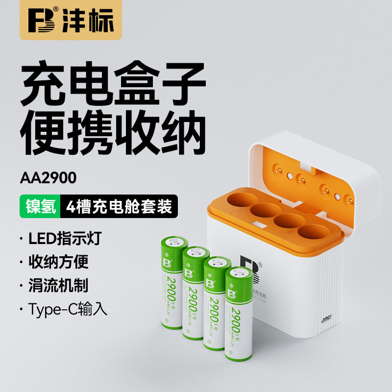 Fb Fengbiao Aa2900 Mah 1.2V Nimh Rechargeable Battery Charger Camera Dslr Flash High Capacity