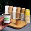 Food Festival Disposable Mini Paper Cups Extra Small Size for Tasting Drinks and Food 30/50/100ml Customizable