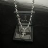 European and American Retro Cross Necklace for Men, Street Hip-Hop Trendy Brand Cross Pendant Necklace, Handmade Chain, Couple Accessories