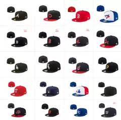 Mlb Baseball Cap Foreign Trade Closed-Back Cap Unisex Hip-Hop Visor Cap Ny Full-Sealed Cap Street Dance Wide-Brimmed Size Cap