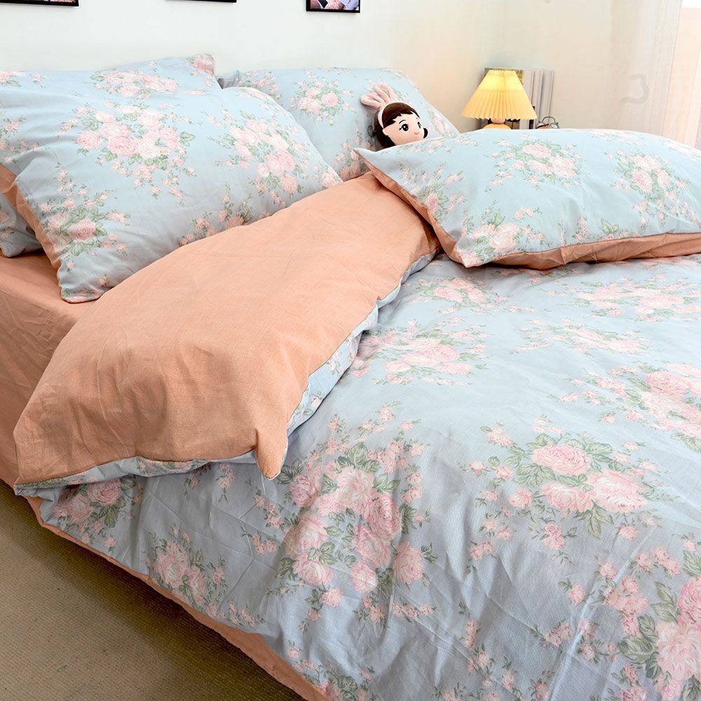 Pastoral 100 Four-Piece Set of Pure Cotton Dormitory Three-Piece Set of Bed Sheetss, Quilt Cover, Fitted Bed Sheets, Universal Bed for All Seasons