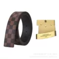 Coffee grid + gold buckle