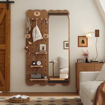 Bear Hole Board Dressing Mirror Hidden Sliding Full-Length Mirror Wall-Mounted Full-Length Mirror Sliding Invisible