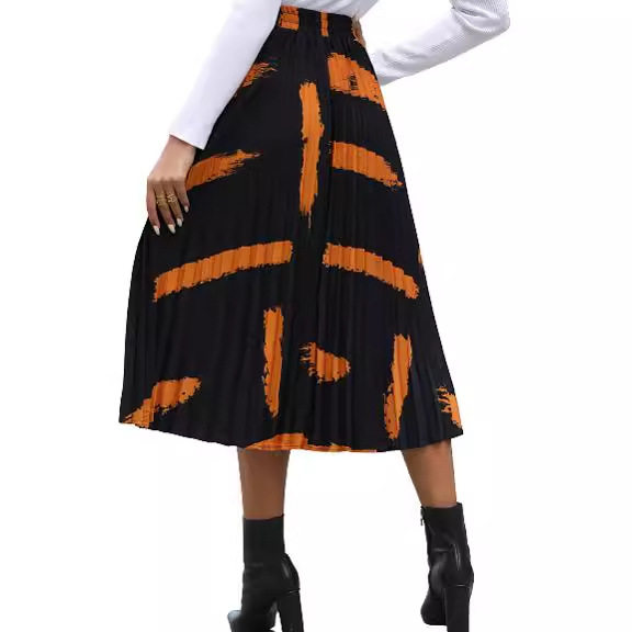 Casual A Line Skirt Irregular Print Trendy Design Womens Fashion Suitable for Daily Wear Wholesale Available