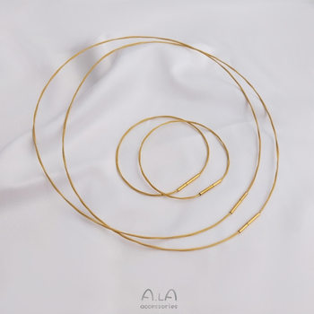 Japanese gold silk non-fading clavicle chain collar gold universal bracelet necklace neck ring pendant lanyard thin ring bracelet