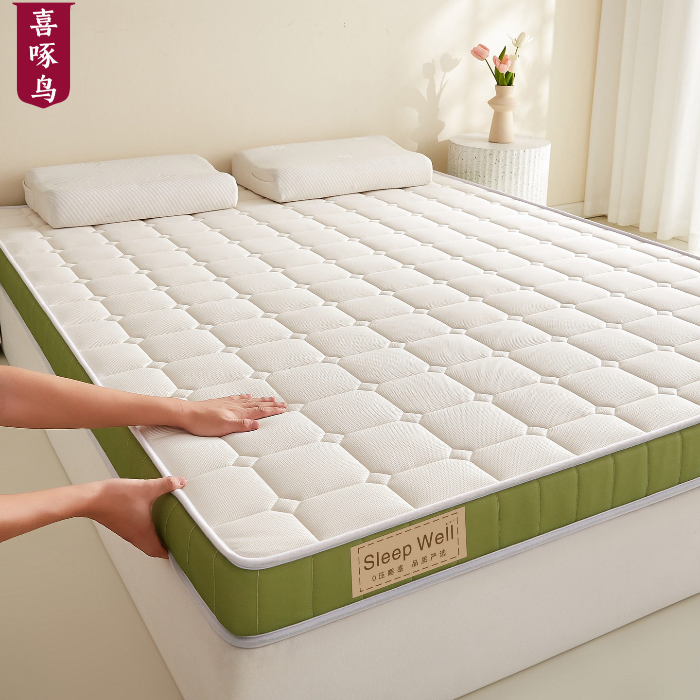 Latex Memory Foam Mattress Topper for Home Bedroom 180X200, Suitable for Rental Apartments, Dormitories, Students, Single Tatami Mat