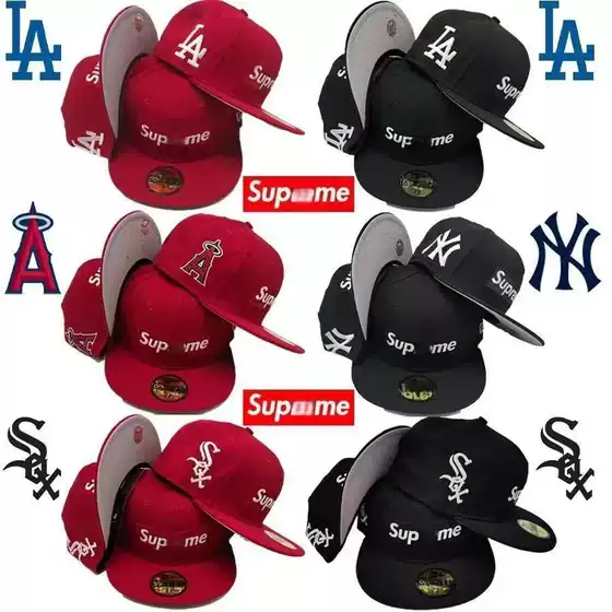 Wholesale Aa Aquality Baseball Team Collaboration Caps, 3D Embroidered Baseball Caps, Flat-Brim Hats, Large Head Circumference Hats