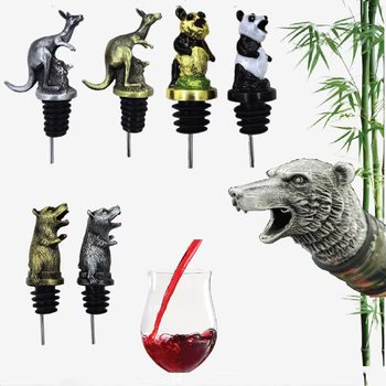 Creative bear head kangaroo wine pourer decanter zinc alloy 304 stainless steel wine pourer manufacturers wholesale