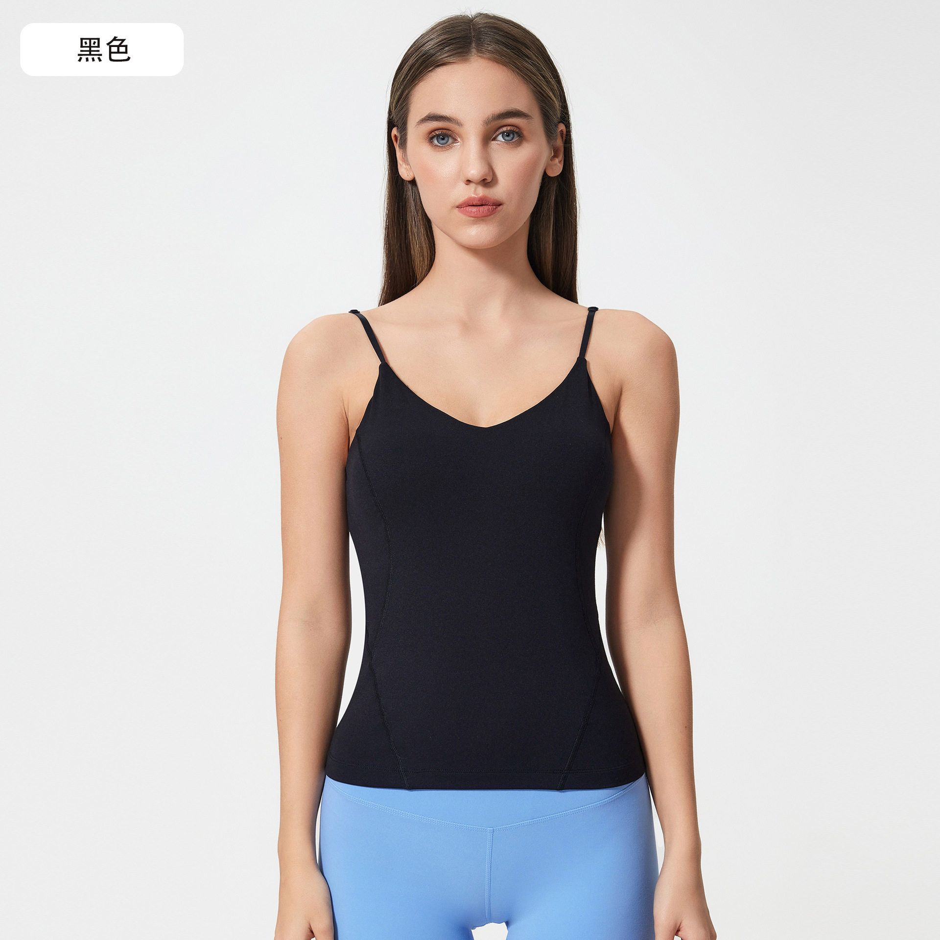 женский жилет lulu sling, тонкий, однотонный, с красивой спинкой, цельный, спортивный, для бега, фитнеса, йоги, на спине Изображение 1