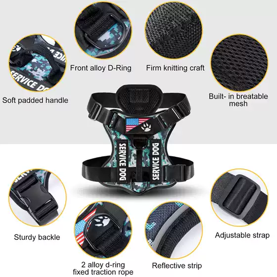 Cross-border supply of large dogs explosion-proof pet chest strap traction rope anti-break chest protection with reinforced pet traction