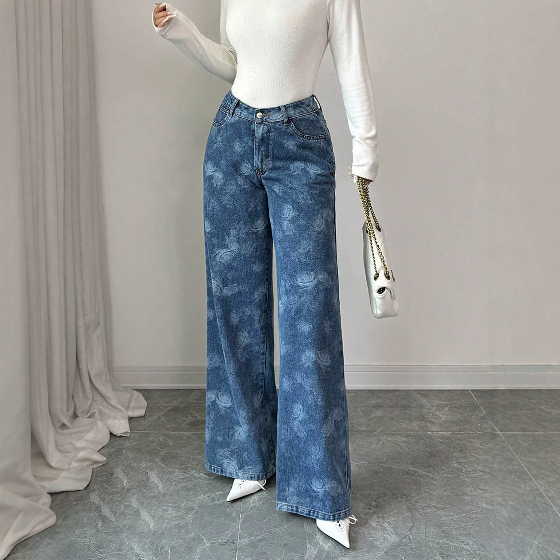 Casual Womens Denim Jeans Trendy Style Versatile Fit Comfortable Fabric Everyday Wear Wholesale Available