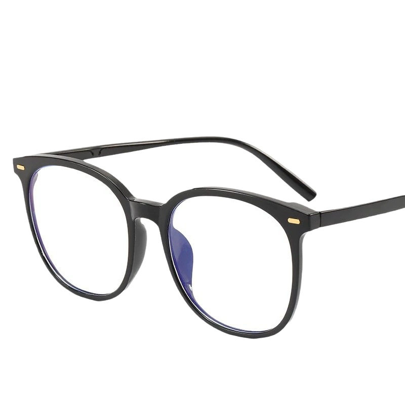 New Fashion Large Frame Anti-blue Glasses Student Korean Style Cyber Celebrant Box Plain Plain Glasses Face Repair Eye Protection Glasses Frame
