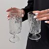 Simple Fresh Glass Water Cup Mori Bark Pattern Goblet Coffee Cup Household Juice Cup Cocktail Cup